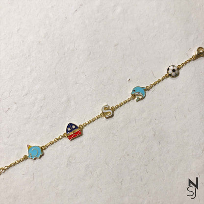 Mixed Charm Bracelet | Personalised 925 Silver Jewellery for Kids | Niashine
