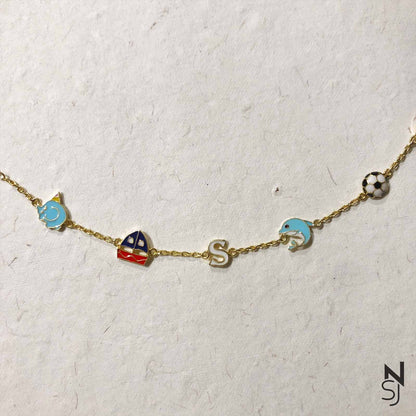 Mixed Charm Bracelet | Personalised 925 Silver Jewellery for Kids | Niashine