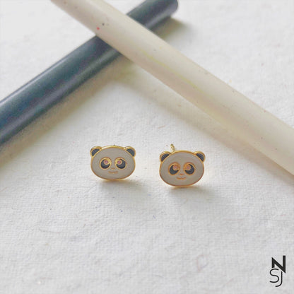 Panda Studs | Personalised 925 Silver Jewellery for Kids | Niashine