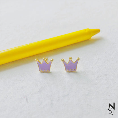 Crown Studs | Personalised 925 Silver Jewellery for Kids | Niashine