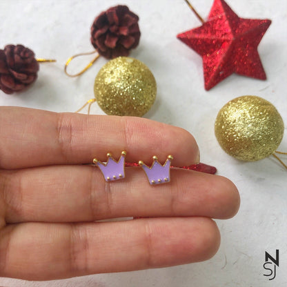 Crown Studs | Personalised 925 Silver Jewellery for Kids | Niashine