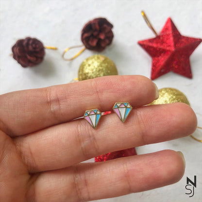 Diamond Studs | Personalised 925 Silver Jewellery for Kids | Niashine