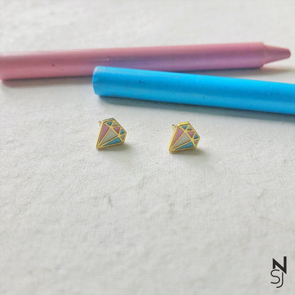 Diamond Studs | Personalised 925 Silver Jewellery for Kids | Niashine