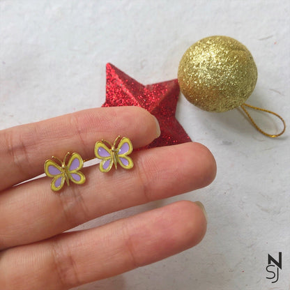 Butterfly Studs | Personalised 925 Silver Jewellery for Kids | Niashine