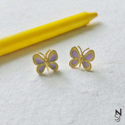 Butterfly Studs | Personalised 925 Silver Jewellery for Kids | Niashine