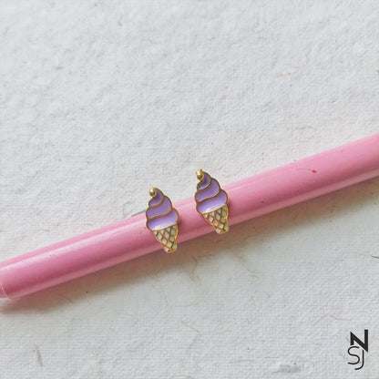 Icecream Studs | Personalised 925 Silver Jewellery for Kids | Niashine