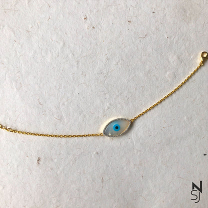 Evil Eye Bracelet | Personalised 925 Silver Jewellery for Kids | Niashine