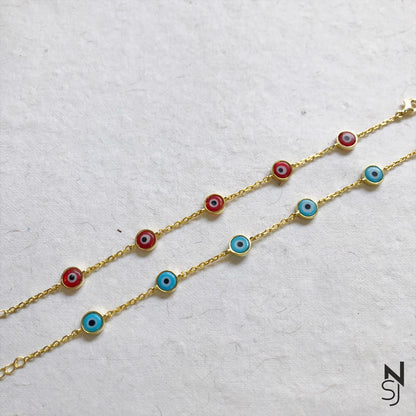 Blue Evil Eye Bracelet | Personalised 925 Silver Jewellery for Kids | Niashine