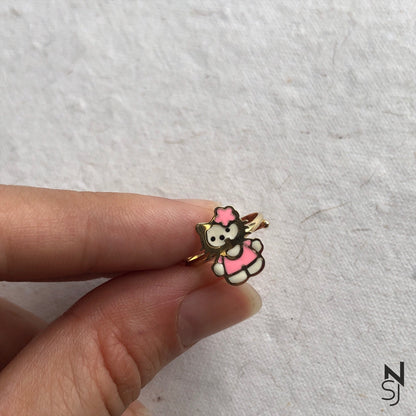 Kitty Adjustable Ring | Personalised 925 Silver Jewellery for Kids | Niashine
