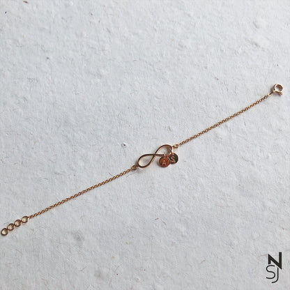 Infinity Bracelet with initials Bracelet | Personalised 925 Silver Jewellery for Kids | Niashine