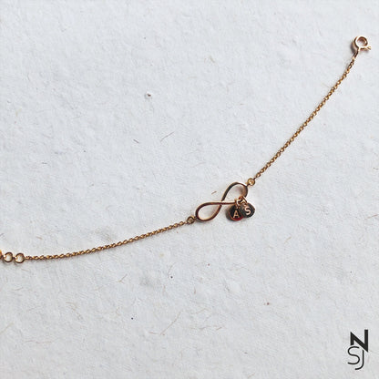Infinity Bracelet with initials Bracelet | Personalised 925 Silver Jewellery for Kids | Niashine