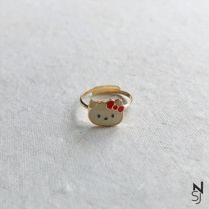Hello Kitty Adjustable Ring | Personalised 925 Silver Jewellery for Kids | Niashine