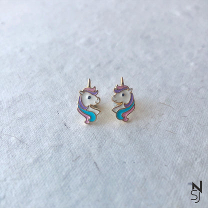 Unicorn Studs | Personalised 925 Silver Jewellery for Kids | Niashine