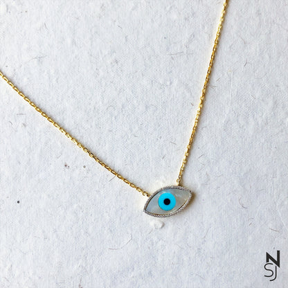 Evil Eye Neckchain | Personalised 925 Silver Jewellery for Kids | Niashine