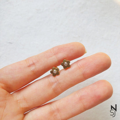Blooming Flower Studs | Personalised 925 Silver Jewellery for Kids | Niashine