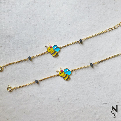 Buzzy Bee Bracelet | Personalised 925 Silver Jewellery for Kids | Niashine