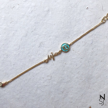 Custom Name Ik Onkar Bracelet | Personalised 925 Silver Jewellery for Kids | Niashine