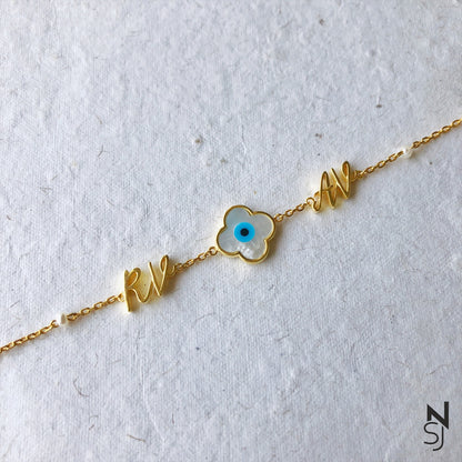 Evil Eye Bracelet with Initials