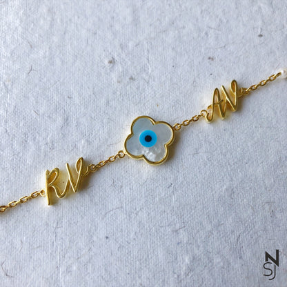 Evil Eye Bracelet with Initials