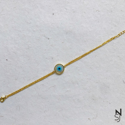 Round Evil Eye Bracelet | Personalised 925 Silver Jewellery for Kids | Niashine