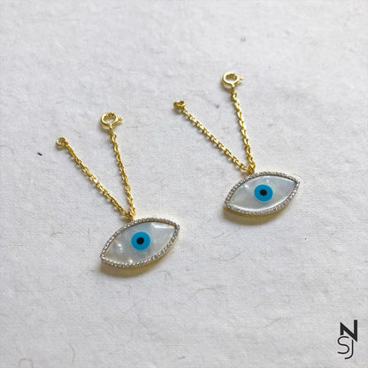 Studded Evil Eye Watch Charm | Personalised 925 Silver Jewellery for Kids | Niashine