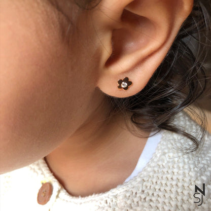 Blooming Flower Studs | Personalised 925 Silver Jewellery for Kids | Niashine