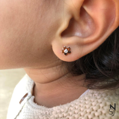 Blooming Flower Studs | Personalised 925 Silver Jewellery for Kids | Niashine