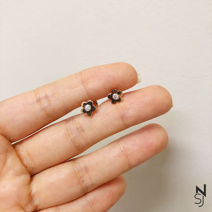 Blooming Flower Studs | Personalised 925 Silver Jewellery for Kids | Niashine