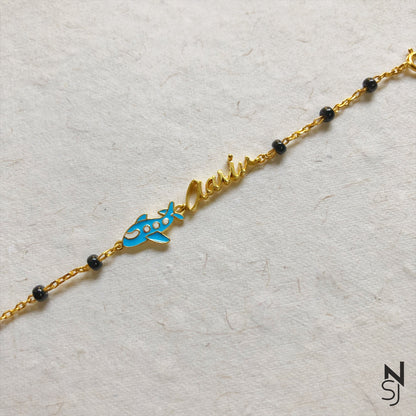 Custom Name Aeroplane Bracelet | Personalised 925 Silver Jewellery for Kids | Niashine