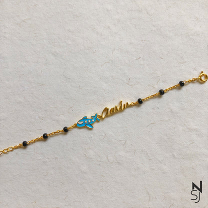 Custom Name Aeroplane Bracelet | Personalised 925 Silver Jewellery for Kids | Niashine