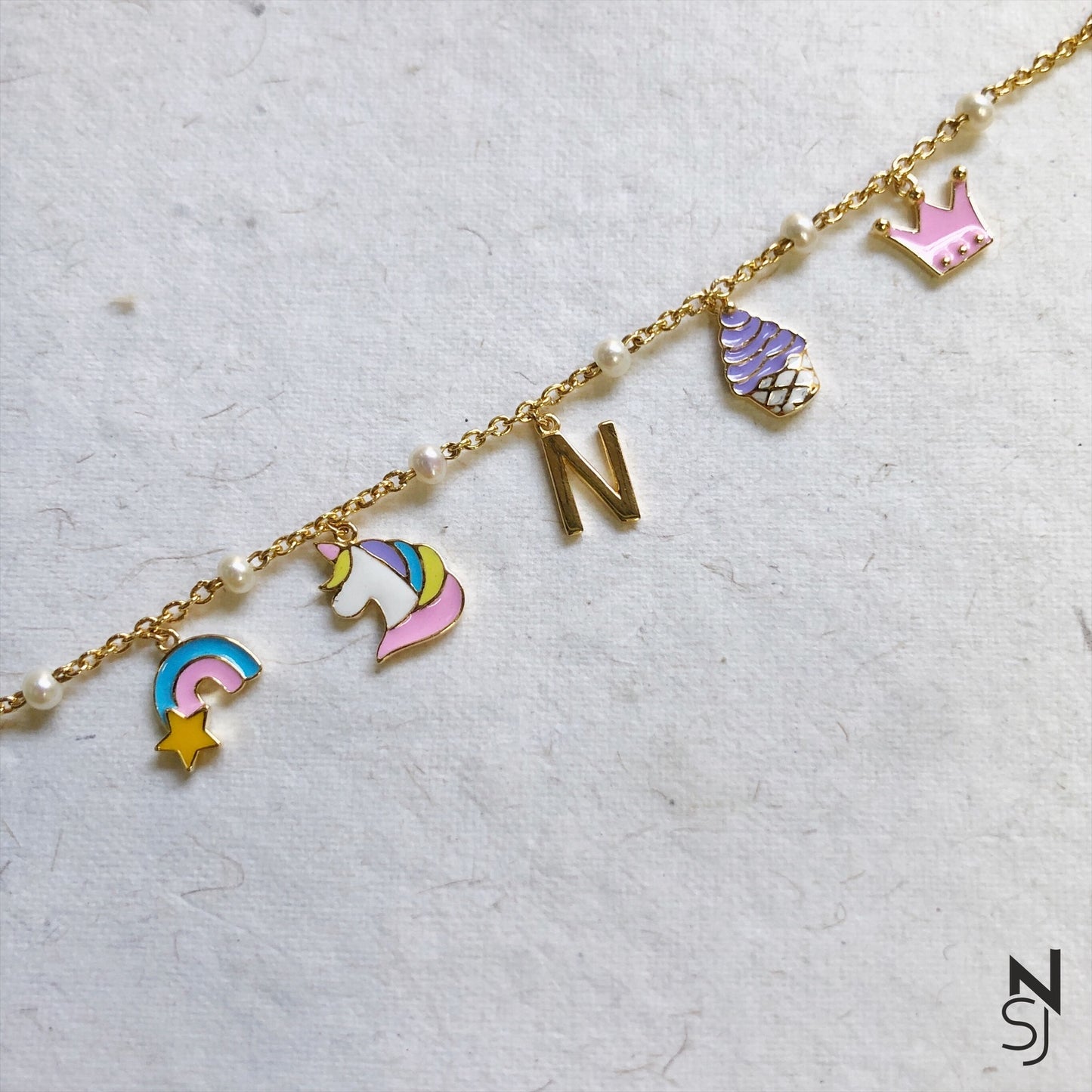 Custom Initial Charm Bracelet