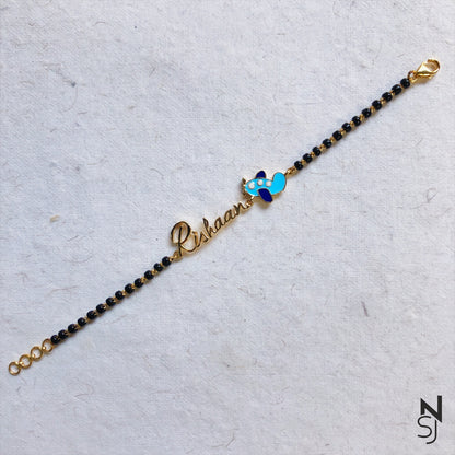 Custom Name & Aeroplane Nazariya | Personalised 925 Silver Jewellery for Kids | Niashine
