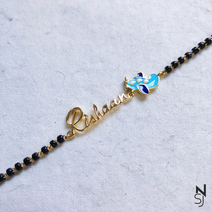 Custom Name & Aeroplane Nazariya | Personalised 925 Silver Jewellery for Kids | Niashine