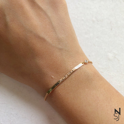 Custom Name Diamond Studded Bracelet | Personalised 925 Silver Jewellery for Kids | Niashine