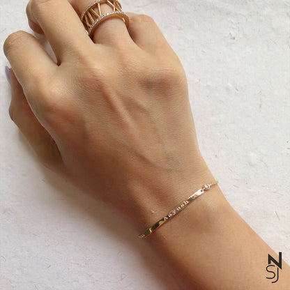 Custom Name Diamond Studded Bracelet | Personalised 925 Silver Jewellery for Kids | Niashine