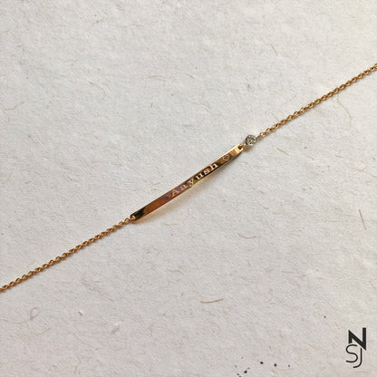 Custom Name Diamond Studded Bracelet | Personalised 925 Silver Jewellery for Kids | Niashine