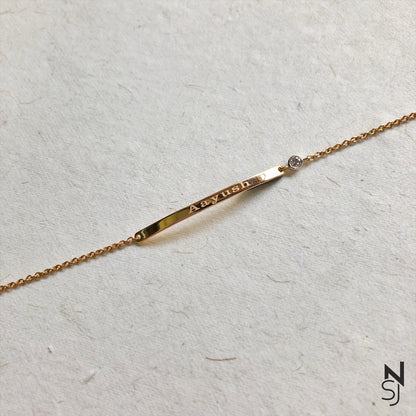 Custom Name Diamond Studded Bracelet | Personalised 925 Silver Jewellery for Kids | Niashine