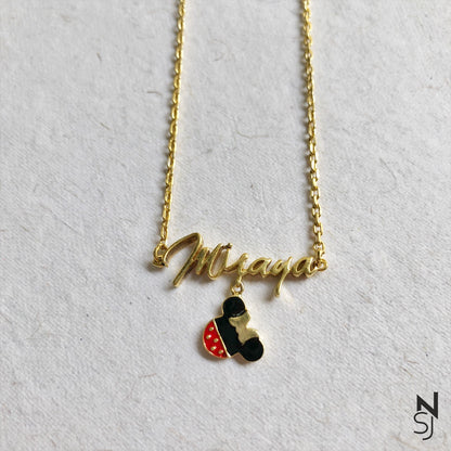 Custom Name Minnie Neckchain | Personalised 925 Silver Jewellery for Kids | Niashine