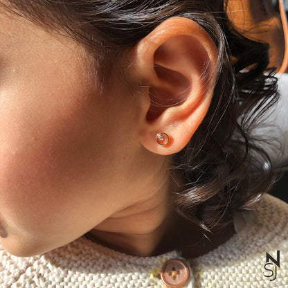 Circle Of Light Studs | Personalised 925 Silver Jewellery for Kids | Niashine