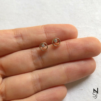 Circle Of Light Studs | Personalised 925 Silver Jewellery for Kids | Niashine