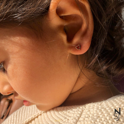 My Heart is full Studs | Personalised 925 Silver Jewellery for Kids | Niashine