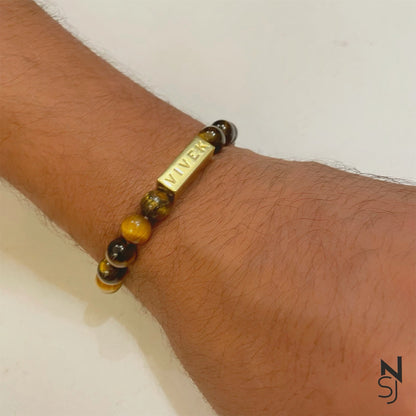 Custom Name Beaded Bracelet | Personalised 925 Silver Jewellery for Kids | Niashine