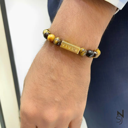 Custom Name Beaded Bracelet | Personalised 925 Silver Jewellery for Kids | Niashine