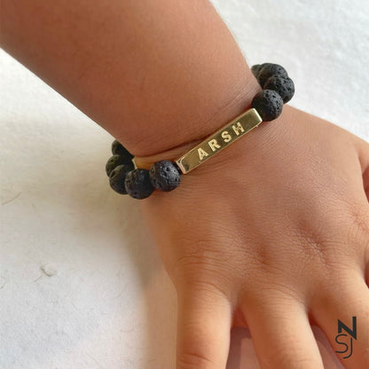 Custom Name Beaded Bracelet | Personalised 925 Silver Jewellery for Kids | Niashine