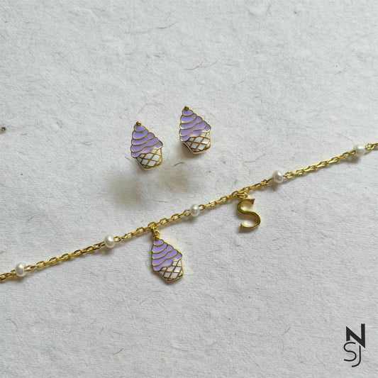 Cupcake Bracelet & Studs Set