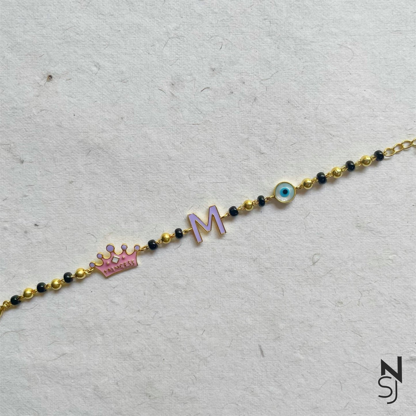 TIara, Evil Eye and Custom Initial Nazariya