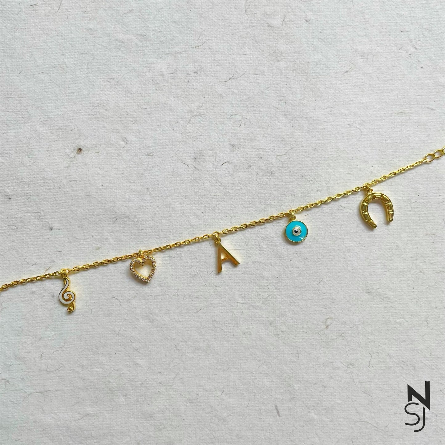 Custom Initial Charm Bracelet