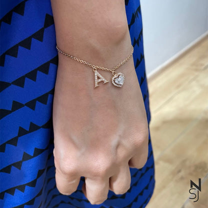 Bestseller Heart & Initial Bracelet | Personalised 925 Silver Jewellery for Kids | Niashine
