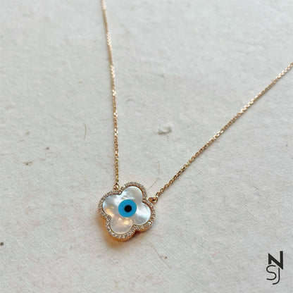Diamond Studded Evil Eye Neckchain | Personalised 925 Silver Jewellery for Kids | Niashine
