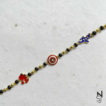 Captain America, Dino and Aeroplane Nazariya | Personalised 925 Silver Jewellery for Kids | Niashine